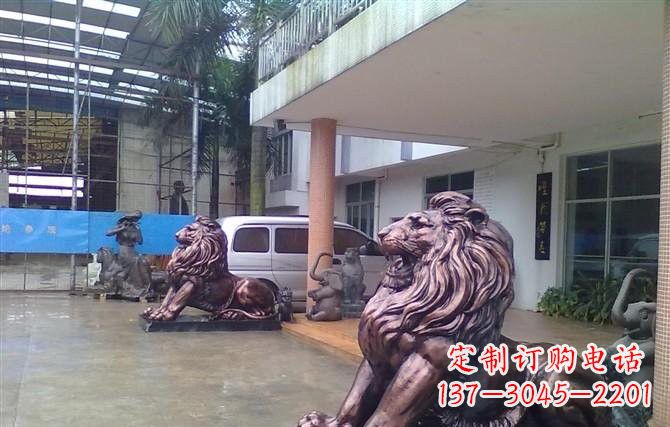 南通紫铜西洋狮子铜雕