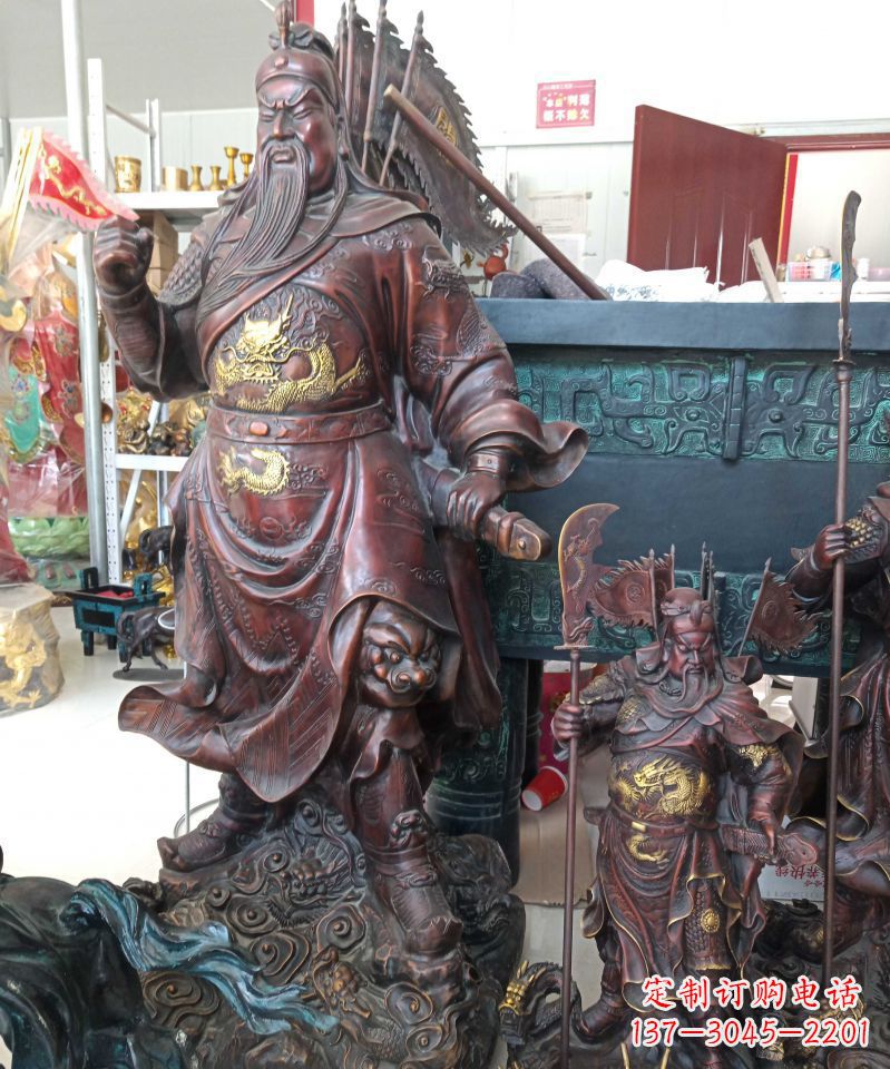南通宗教庙宇关公武财神铜雕