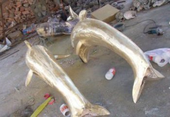 南通铸铜海豚公园动物铜雕