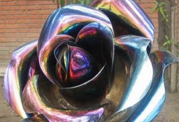南通彩色创意不锈钢玫瑰雕塑
