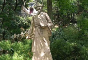 南通祖冲之公园雕塑-砂岩雕刻的历史名人古代数学家