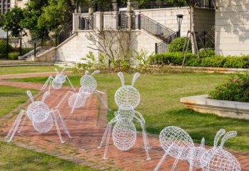 南通蚂蚁雕塑-户外公园大型不锈钢镂空蚂蚁雕塑